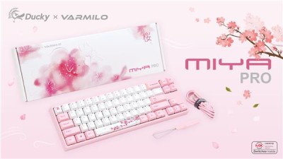 Ducky x Varmilo MIYA-Pro Sakura, TKL, Cherry MX Blue, USB-C, Nordiskt - Vit/Rosa#3