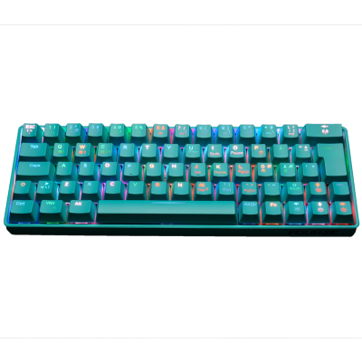 Fourze GK60 Gaming Keyboard 60%, USB-C/Bluetooth, RGB - Cyan#1