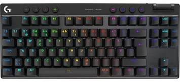 Logitech G PRO X TKL LightSpeed, RF/Bluetooth/USB, RGB, nordiskt - Svart