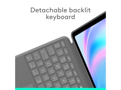 Logitech Combo Touch till iPad Air 13-tum M2, bakbelyst tangentbord med styrplatta, nordiskt - Grå#3