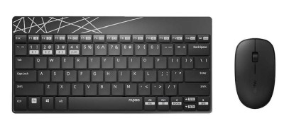 RAPOO Tangentbord/Mus Set 8000M Multi-Mode, RF/Bluetooth - Svart