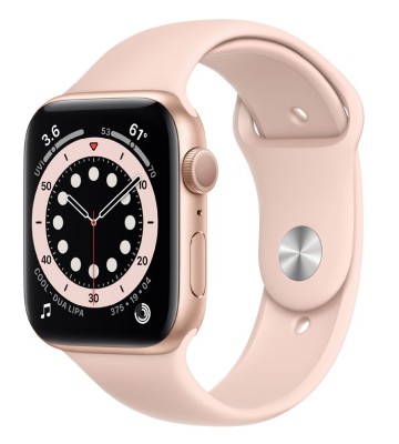 Apple Watch Series 6 GPS, 44mm Gold Aluminium Case with Pink Sand Sport Band - Regular
