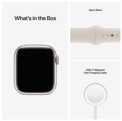 Apple Watch Series 7 GPS + Cellular 41mm Aluminiumboett med Sportband - Stjärnglans#4