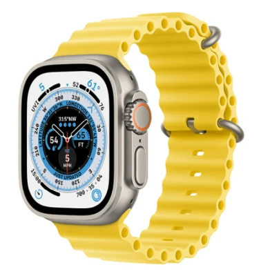 Apple Watch Ultra GPS + Cellular, 49mm Titanboett med Gul Havsband#1