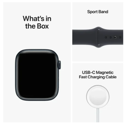 Apple Watch Series 8 GPS, 45mm Midnatt Aluminiumboett med Midnatt Sportband#2