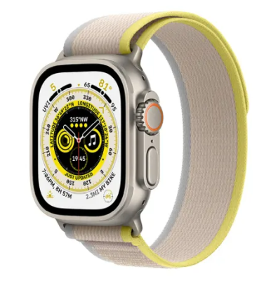 Apple Watch Ultra GPS + Cellular, 49mm Titanboett med Gul/Beige Terrängloop - M/L#1