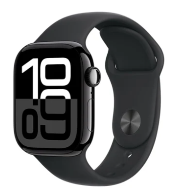 Apple Watch Series 10 GPS + Cellular 42mm Gagatsvart Aluminiumboett med Svart Sport Band - S/M