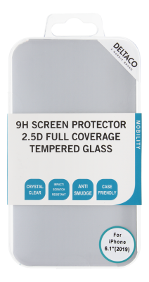 Skärmskydd DELTACO härdat glas, 3D böjd full täckning, iPhone 11