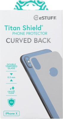 Baksidekydd eSTUFF Titan Shield Curved Back, iPhone X (endast baksida) - Grå