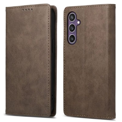 Plånboksfodral Taltech Samsung S25 Blocking Wallet Cover, kortfack + sedelficka - Brun#1