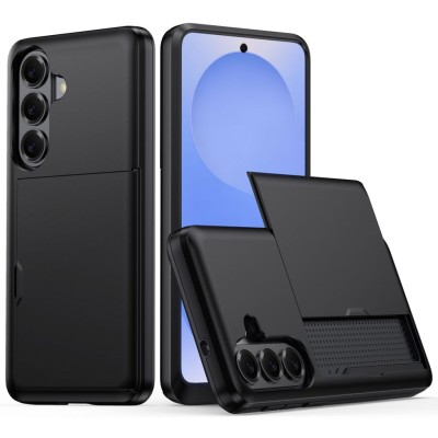 Plånboksskal AMORUS Samsung Galaxy S26, 2 st kortfack - Svart