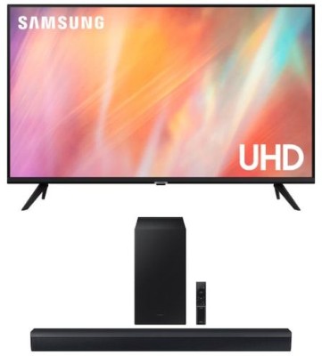 65" Samsung AU7095 Smart-TV, UHD/4K, Tizen, inkl. soundbar Samsung HWC440/XE#1
