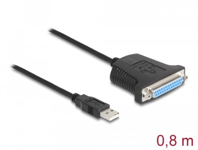 Adapter DeLOCK USB 1.1 till parallellport 25-pin hona, kabel 0,8 m#2