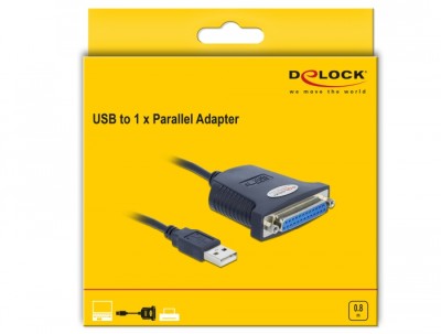 Adapter DeLOCK USB 1.1 till parallellport 25-pin hona, kabel 0,8 m#3