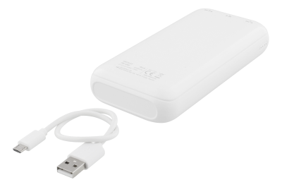Deltaco Powerbank PB-1066, 20000 mAh, batteriindikator, USB-A/USB-C - Vit#2