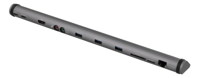 USB-C dockningsstation Deltaco, 4K HDMI, GigaLAN, 3xUSB 3.1, 100W USB-C PD, kortläsare, audio - Svart#1