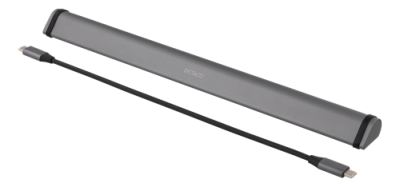 USB-C dockningsstation Deltaco, 4K HDMI, GigaLAN, 3xUSB 3.1, 100W USB-C PD, kortläsare, audio - Svart#2