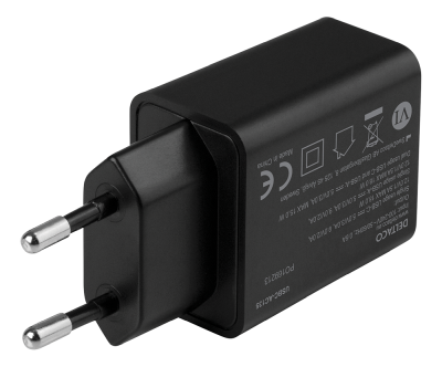 Väggladdare Deltaco 230V till 1xUSB-C PD och 1xUSB-A, 18W - Svart#2