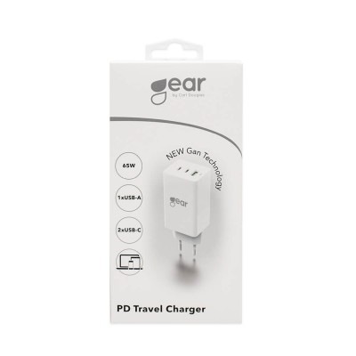 GEAR GaN-reseladdare USB-C PD 65W, 2xUSB-C+1xUSB-A#2