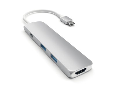 Multi-adapter Satechi Slim, USB-C till HDMI 4K/2xUSB 3.0/USB-C - Silver#2