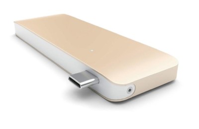 USB-C-hub Satechi, 2xUSB 3.0, kortläsare SD/MicroSD, USB Pass Through för laddning - Guld#1