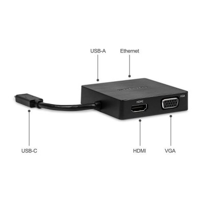 Multi-adapter Targus USB-C Travel Dock, USB-C till HDMI 2.0/VGA/RJ45/USB 3.0 - Svart#2