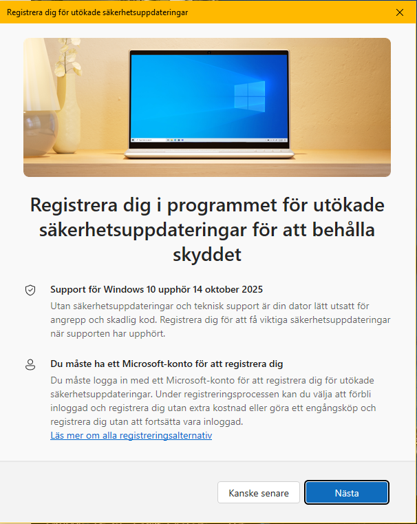 Windows 10 - Registrera dig