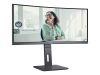 34" AOC CU34P3CV, Curved VA 3440x1440, 4 ms, 100Hz, 1500R, höjdjusterbar, HDMI/DP/USB-C 65W, LAN, högtalare, USB 3.2-hubb#2