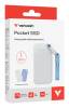 1 TB Verbatim Pocket SSD, USB 3.2 Gen2, med 2 st gummiskal - Vit/Blå#3