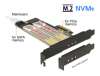 DeLOCK PCI Express x4-kort > 1 x internal M.2 Key B + 1 x intern NVMe M.2 Key M, Low Profile#2