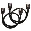 SATA3 kabel Corsair Premium Sleeved Set with Straight Connectors, 30 cm, 2-pack - Svart