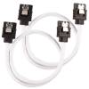 SATA3 kabel Corsair Premium Sleeved Set with Straight Connectors, 30 cm, 2-pack - Vit