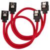 SATA3 kabel Corsair Premium Sleeved Set with Straight Connectors, 30 cm, 2-pack - Röd