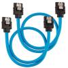 SATA3 kabel Corsair Premium Sleeved Set with Straight Connectors, 30 cm, 2-pack - Blå