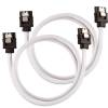 SATA3 kabel Corsair Premium Sleeved Set with Straight Connectors, 60 cm, 2-pack - Vit