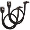 SATA3 kabel Corsair Premium Sleeved Set with 90° Connectors, 30 cm, 2-pack - Svart