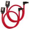 SATA3 kabel Corsair Premium Sleeved Set with 90° Connectors, 30 cm, 2-pack - Röd