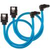 SATA3 kabel Corsair Premium Sleeved Set with 90° Connectors, 30 cm, 2-pack - Blå#1