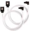 SATA3 kabel Corsair Premium Sleeved Set with 90° Connectors, 60 cm, 2-pack - Vit