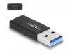 Adapter USB-A hane till USB-C hona, 10 Gbps, DeLOCK - Svart