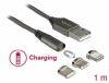 DeLOCK magnetisk laddkabel USB till Lightning/USB-C/Micro USB, 2,4A, 1 meter - Svart#1