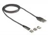 DeLOCK magnetisk laddkabel USB till Lightning/USB-C/Micro USB, 2,4A, 1 meter - Svart#2