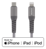 USB-C till Lightning-kabel, 5V/3A PD, tygklädd, 1 meter - Rymdgrå#1