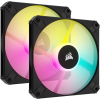 Fläkt 120 mm Corsair AF120 RGB Slim, 27,5 dBA, 600-2000 rpm, 13.4-56.3 cfm, 2-pack, med Lightning Node Core