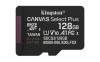 Micro Secure Digital SDXC 128 GB Kingston Canvas Select Plus Gen3, 150 MB/sek läs, Class 10, A1, UHS-I U1