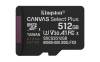 Micro Secure Digital SDXC 512 GB Kingston Canvas Select Plus Gen3, 150 MB/sek läs, Class 10, A1, UHS-I U1