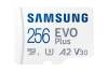 Micro Secure Digital SDXC 256 GB Samsung EVO Plus, 160/160 MB/sek, Class 10, UHS-I V30, U3, A2, inkl. SD-adapter