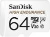 Micro Secure Digital SDXC 64 GB Sandisk High Endurance, 100/40 MB/sek, UHS-I U3 Class10 V30, inkl. SD-adapter