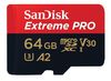 Micro Secure Digital SDXC 64 GB Sandisk Extreme Pro, 170 MB/sek, Class 10, UHS-I V30, U3, A2, inkl. SD-adapter