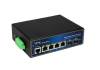 ALLNET ALL-SGI8106PMJ-BT, 4xPoE GbE, 2xSFP, fläktlös, DIN-skena, 360W PoE, Smart Layer2+